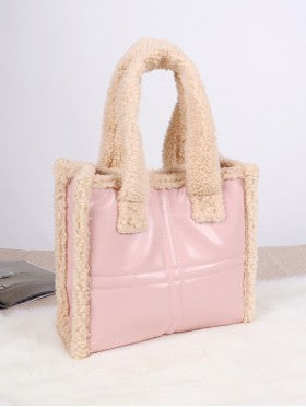 Pink Faux Pleather Hand Bag