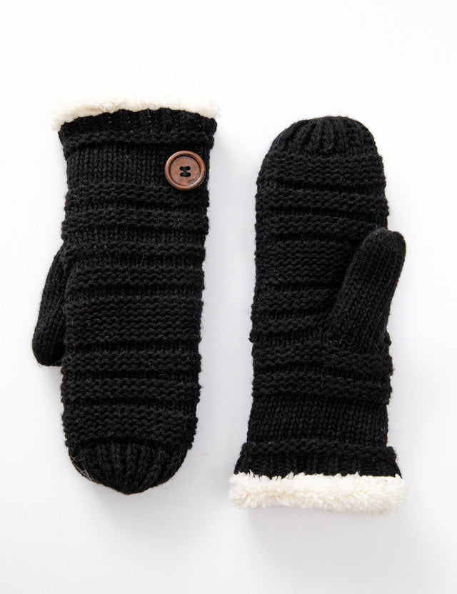 Black Button Mitts