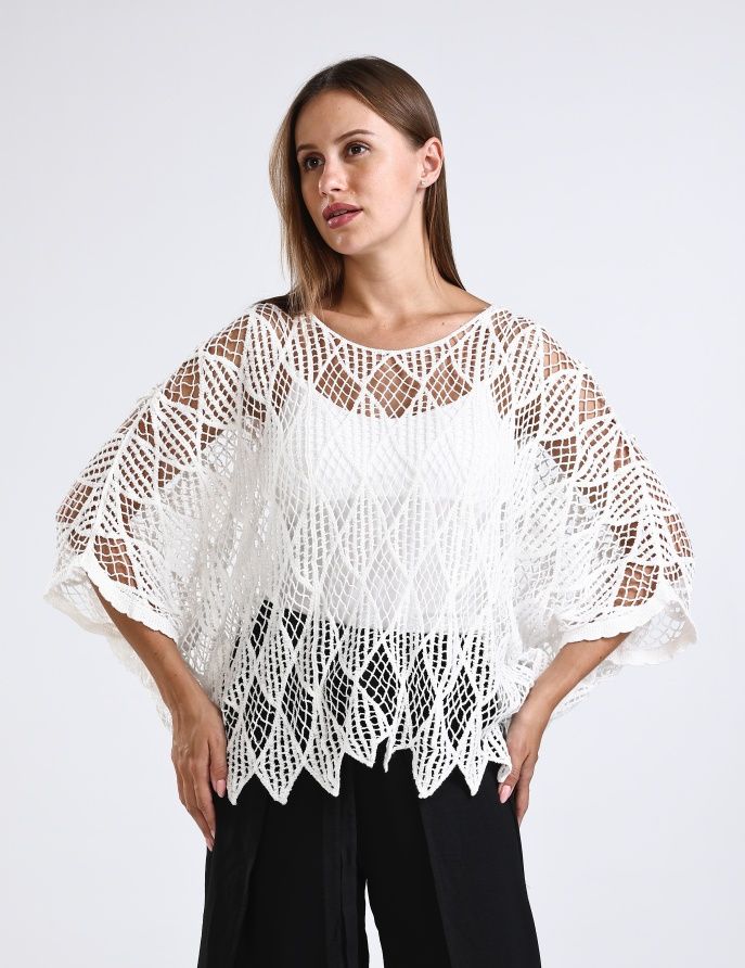 White Crochet Top