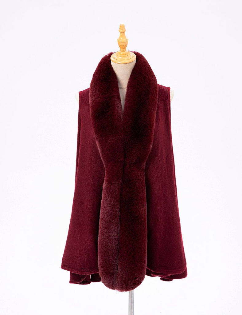 Burgundy Faux Fur Vest