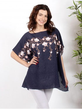 Black Rose Embroidery Top