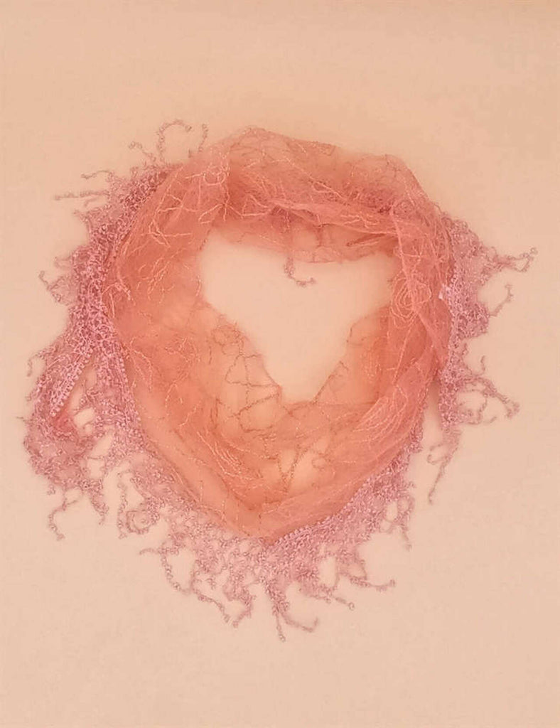 Pink Crinkle Triangle Scarf