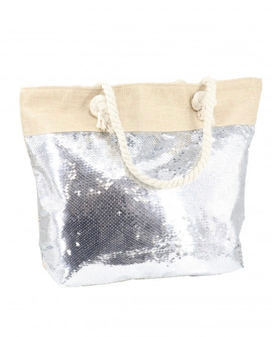 Silver Tote Bag